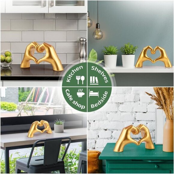 Gold Gesture Statue Decoration Home Decor Bedroom Bookshelf Coffee Table Statue - Picture 6 of 8